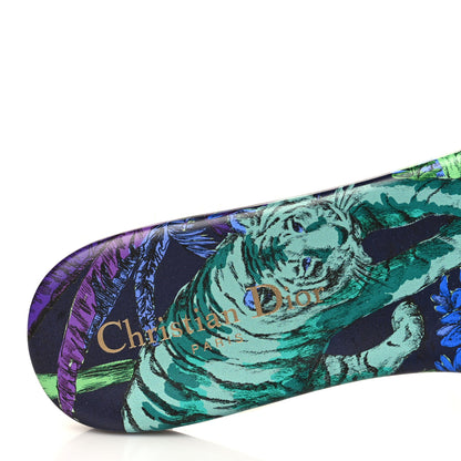Christian Dior Canvas Embroidered Dway Mules Slide Sandals 38 Purple Multicolor 7 of 8