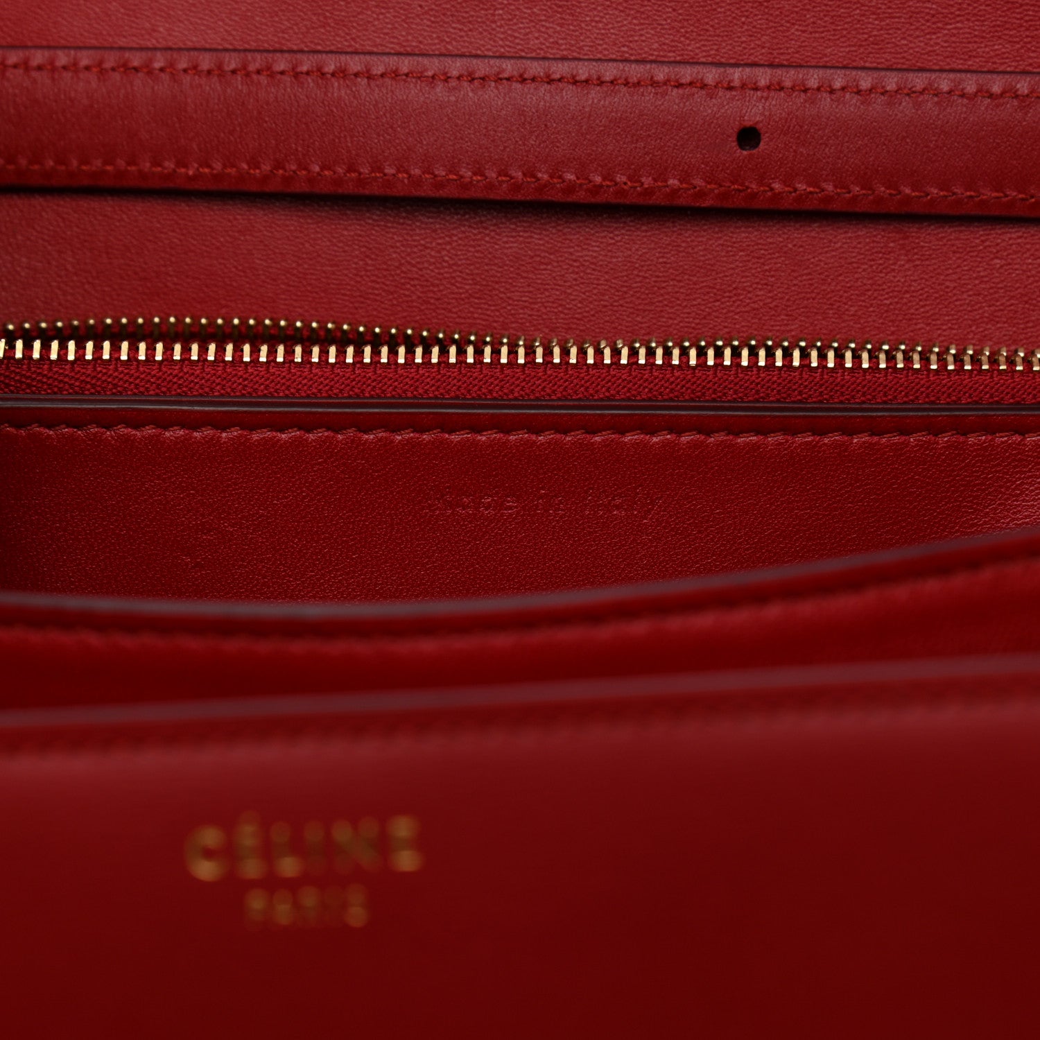 Celine Box Calfskin Medium Classic Box Flap Bag Red 7 of 10