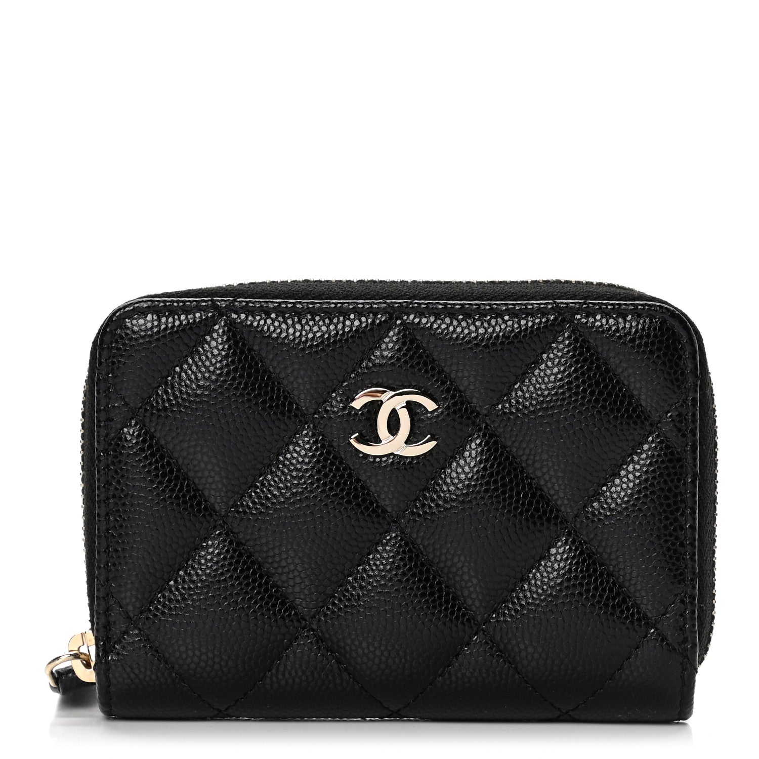 Chanel Caviar Quilted Zip Coin Purse Black 1 of 5