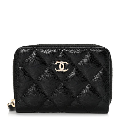 Chanel Caviar Quilted Zip Coin Purse Black 1 of 5