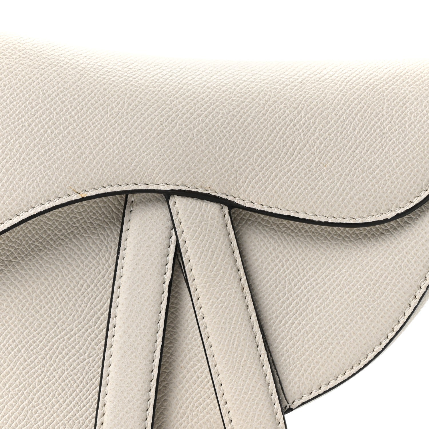 Christian Dior Grained Calfskin Mini Saddle Bag White 8 of 10
