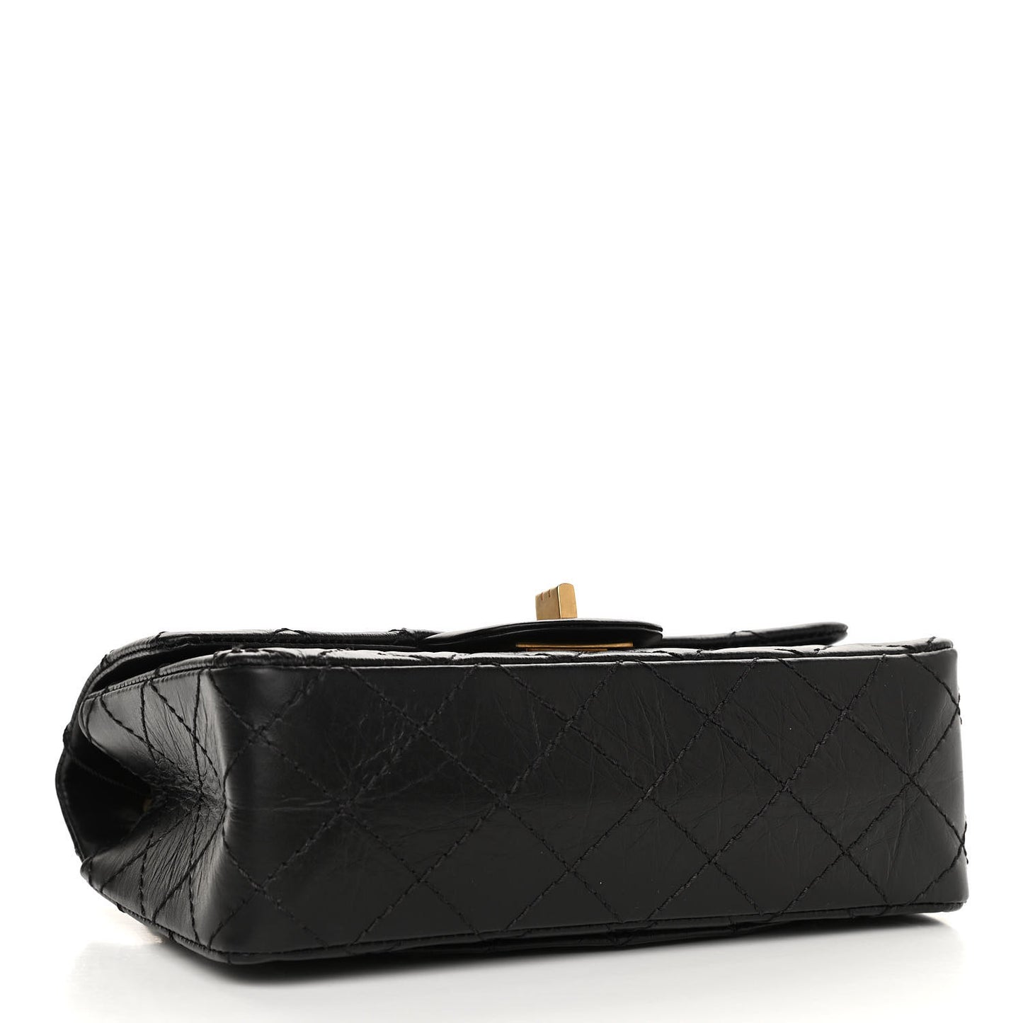Aged Calfskin Quilted 2.55 Reissue Mini Flap Black