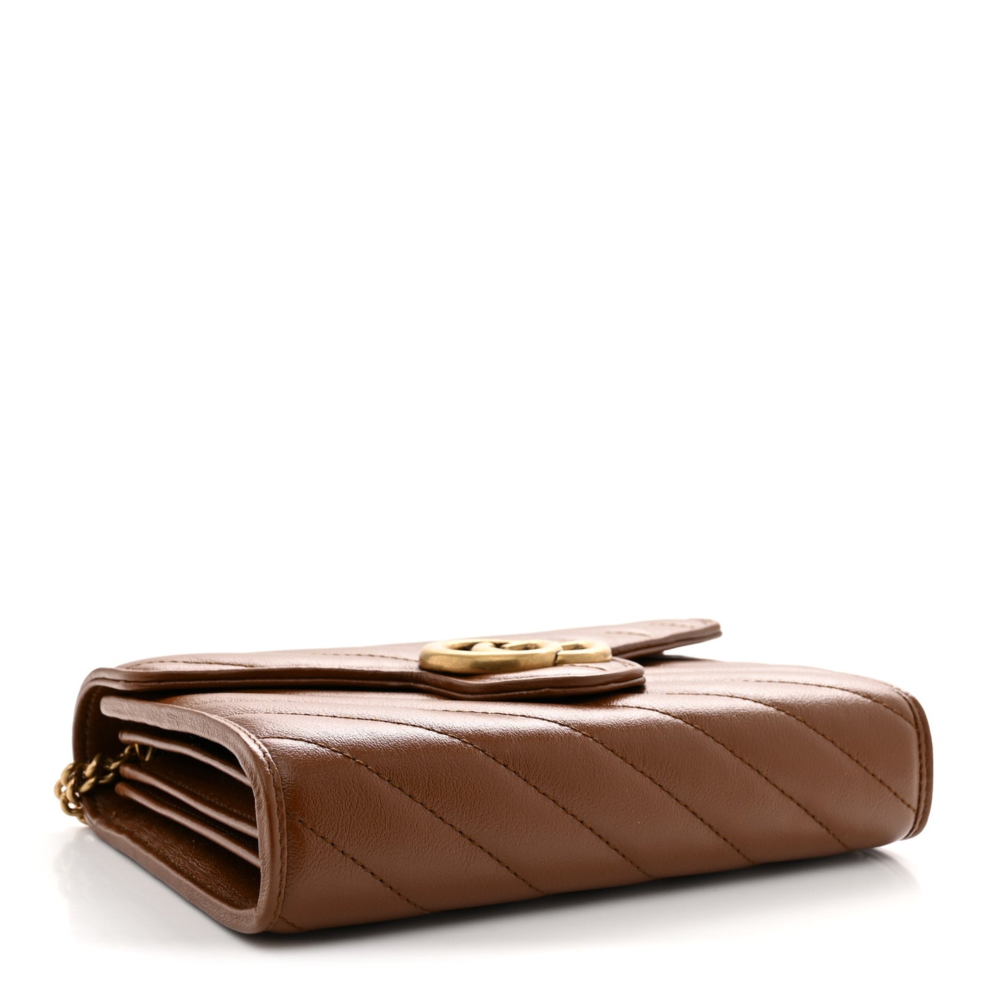 Azalea Calfskin Matelasse Diagonal GG Marmont Chain Wallet Cuir