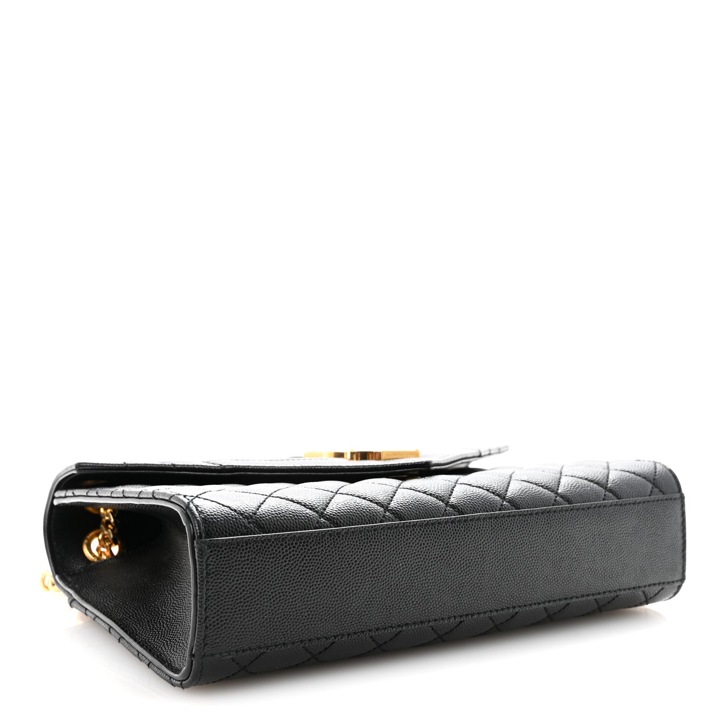 Saint Laurent Grain De Poudre Textured Mixed Matelasse Triquilt Medium Monogram Satchel Black 4 of 10