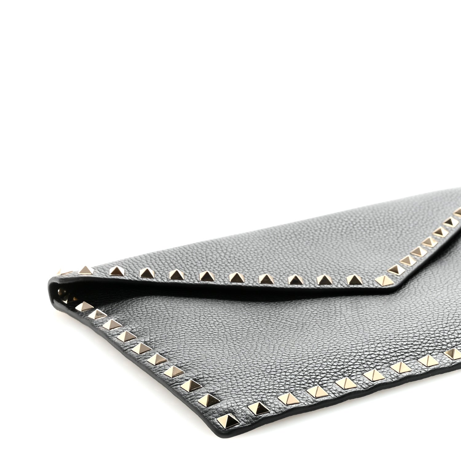 Valentino Garavani Vitello Large Rockstud Envelope Clutch Black 4 of 7