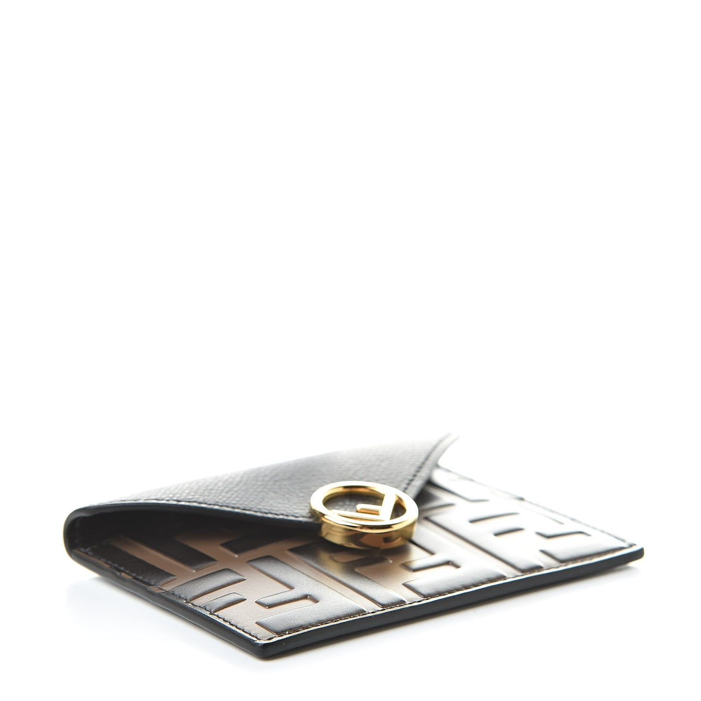 Vitello Cruise F is Fendi Bi-Color FF 1974 Embossed Small Envelope Pouch Maya Black