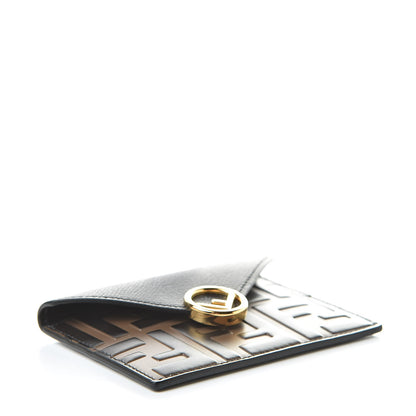 Fendi Vitello Cruise F is Fendi Bi-Color FF 1974 Embossed Small Envelope Pouch Maya Black 4 of 7