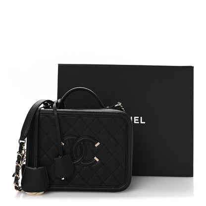 Chanel Caviar Quilted Medium CC Filigree Vanity Case Black 11 of 11