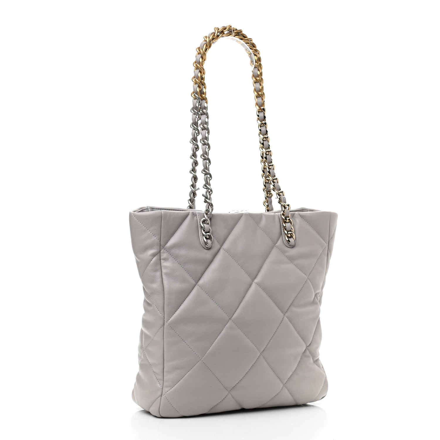 Chanel Lambskin Quilted Chanel 19 Shopping Bag Grey 3 of 11