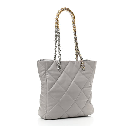 Chanel Lambskin Quilted Chanel 19 Shopping Bag Grey 3 of 11