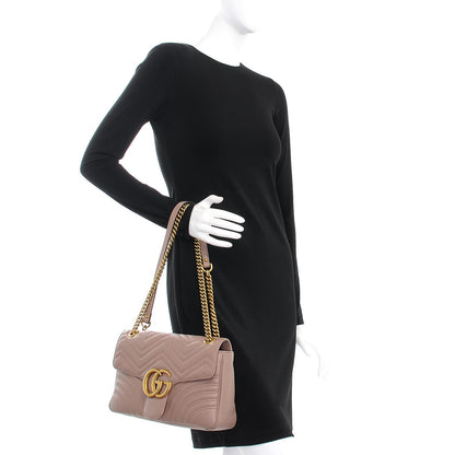 Gucci Calfskin Matelasse Medium GG Marmont Shoulder Bag Porcelain Rose 3 of 8