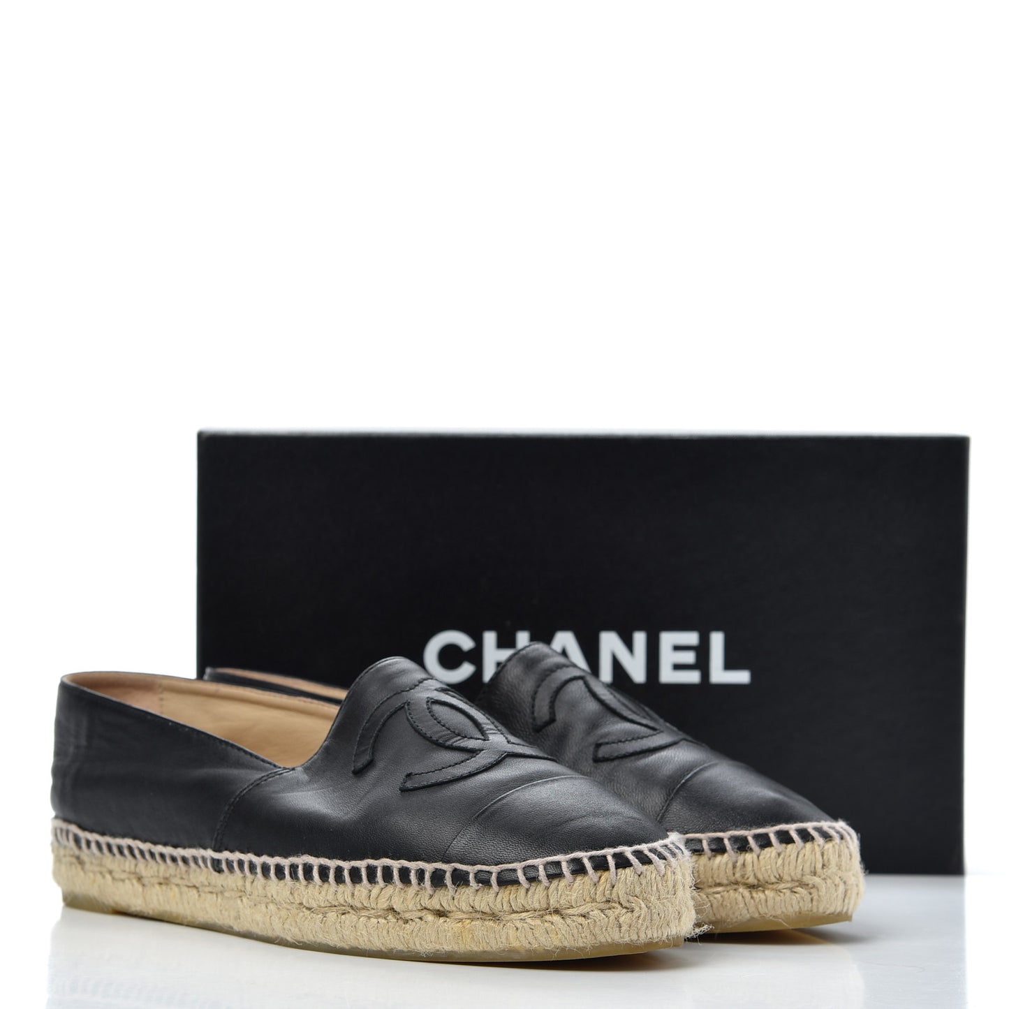 Lambskin CC Espadrilles 39 Black