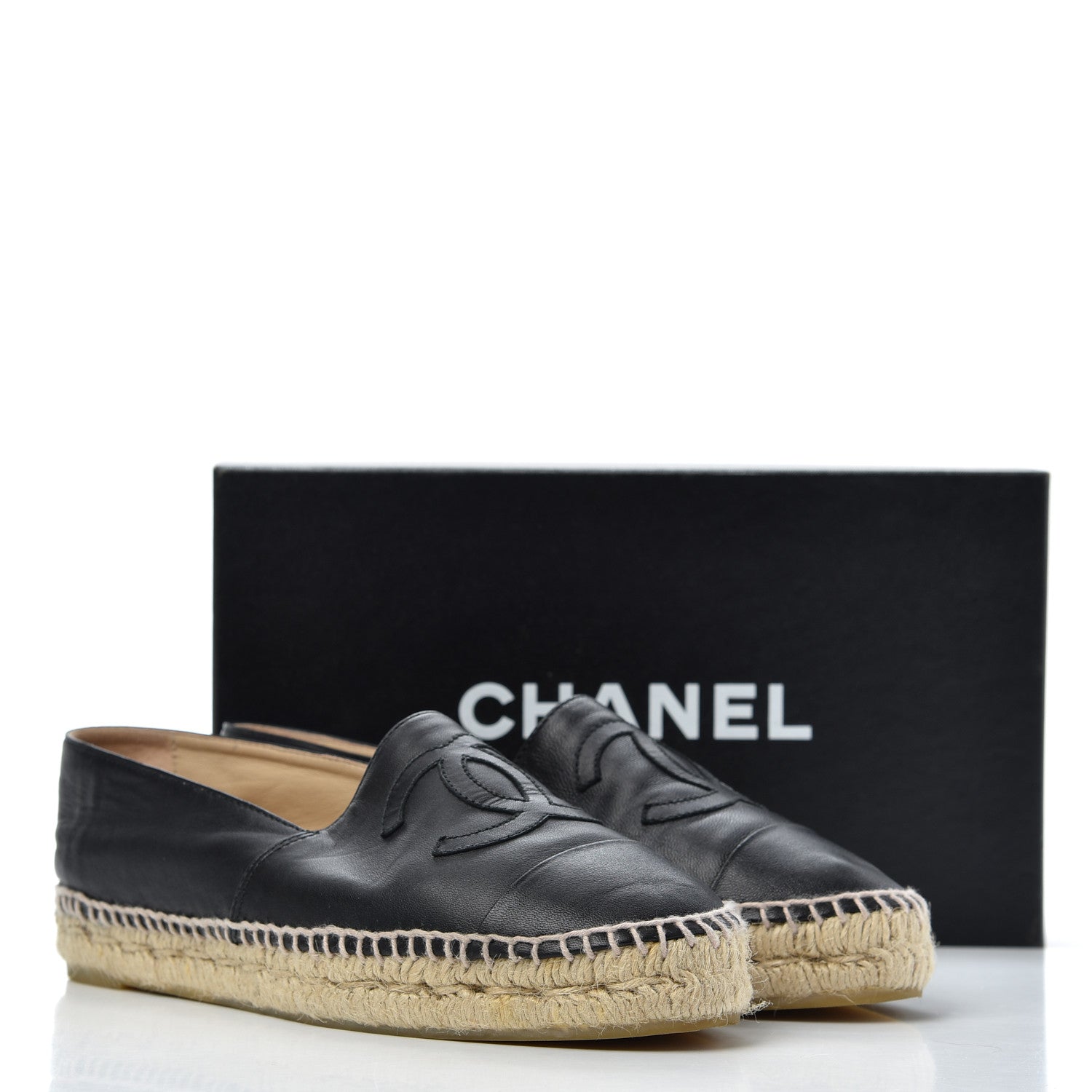 Chanel Lambskin CC Espadrilles 39 Black 27 of 27