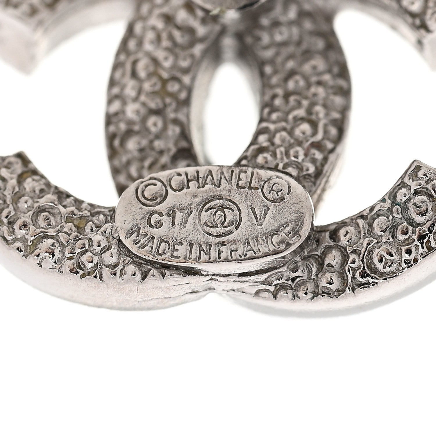 Chanel Crystal Mini Timeless CC Earrings Silver 4 of 5