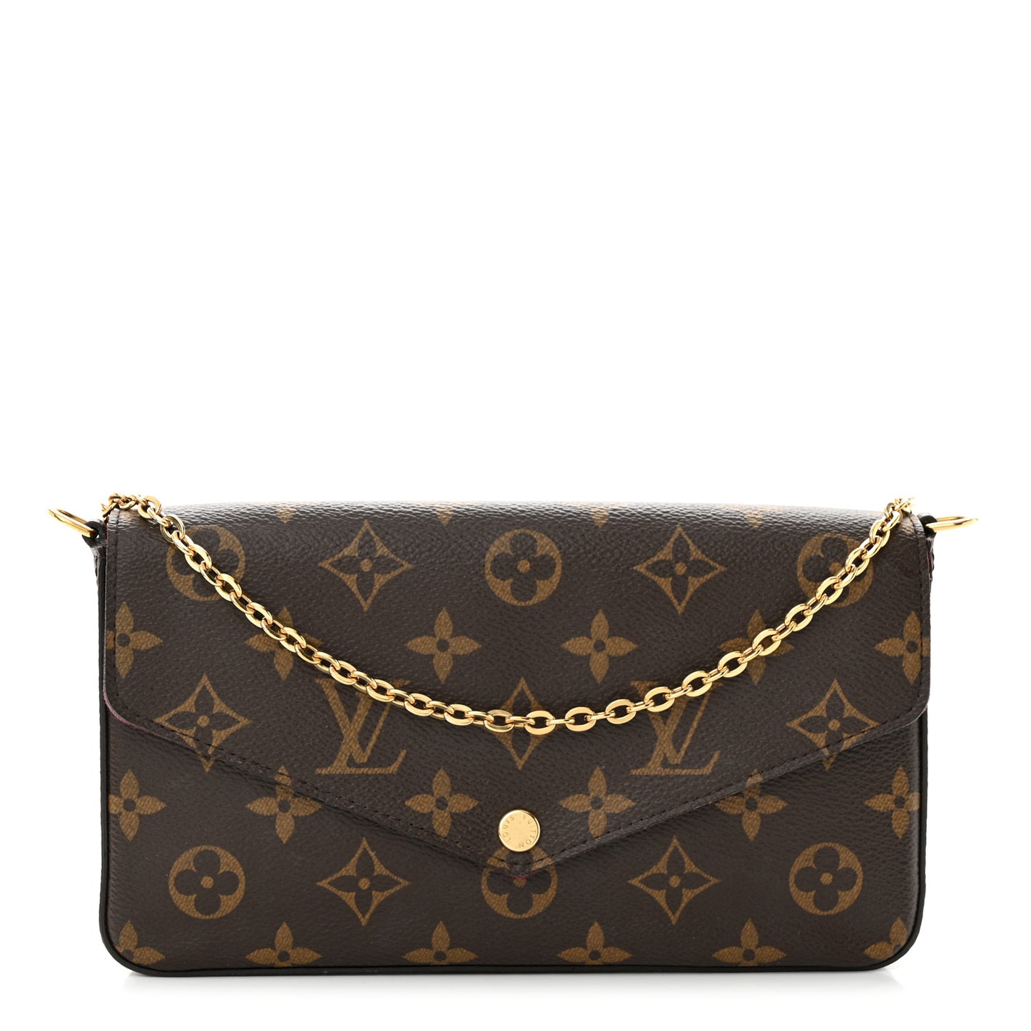 Monogram Pochette Felicie Chain Wallet Fuchsia