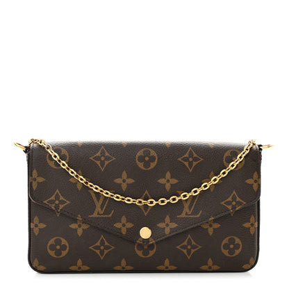 Louis Vuitton Monogram Pochette Felicie Chain Wallet Fuchsia 1 of 12