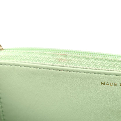Chanel Lambskin Quilted Chanel 19 Wallet On Chain WOC Light Green 14 of 15