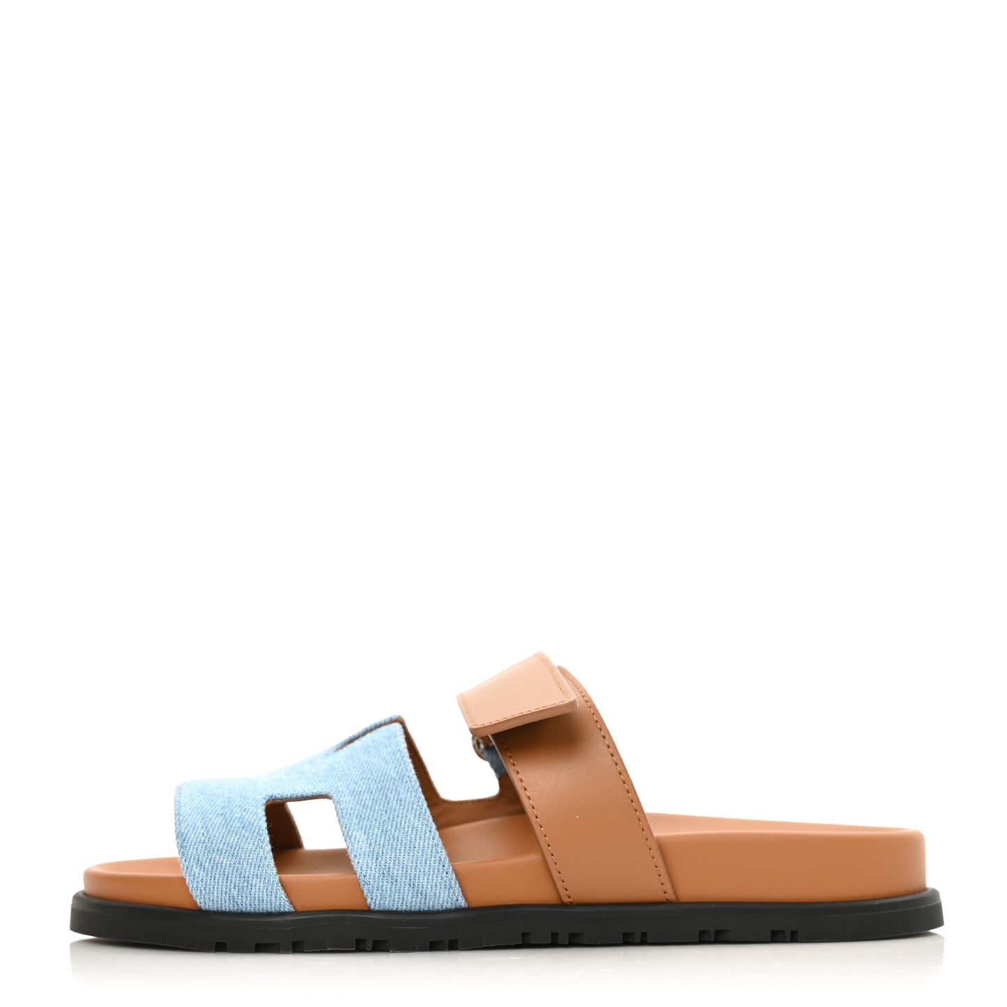 Denim Calfskin Womens Chypre Sandals 37 Bleu Clair Naturel