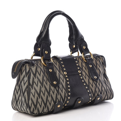 Valentino Garavani Jacquard Print V logo Shoulder Bag Black 3 of 19