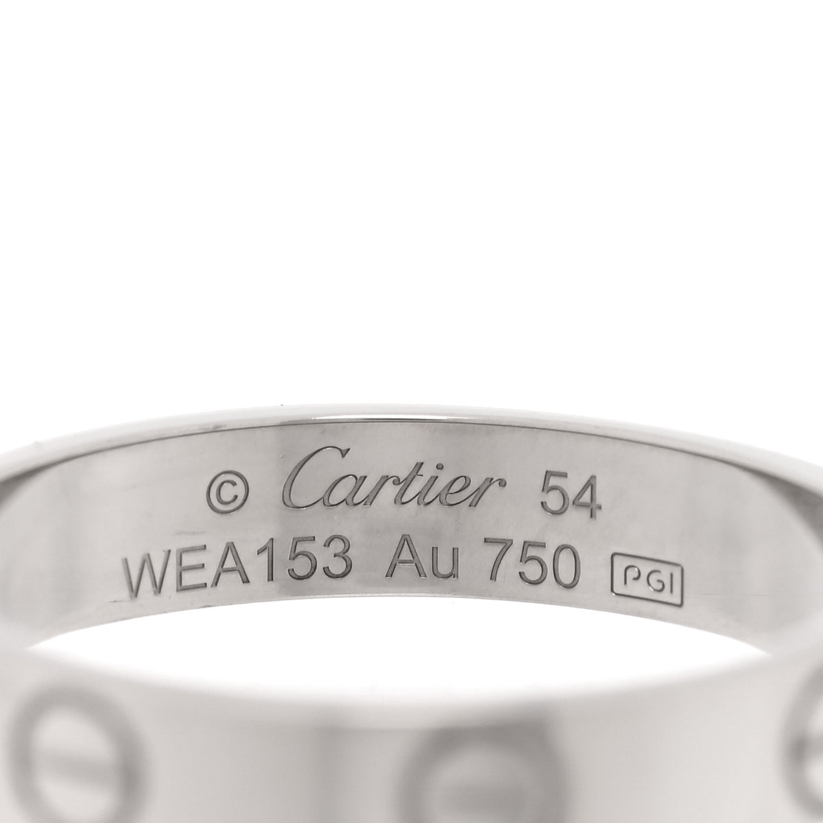 18K White Gold 3.5mm LOVE Wedding Band Ring 54 6.75