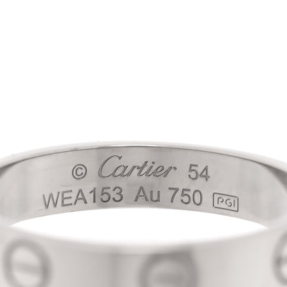 Cartier 18K White Gold 3.5mm LOVE Wedding Band Ring 54 6.75 4 of 4
