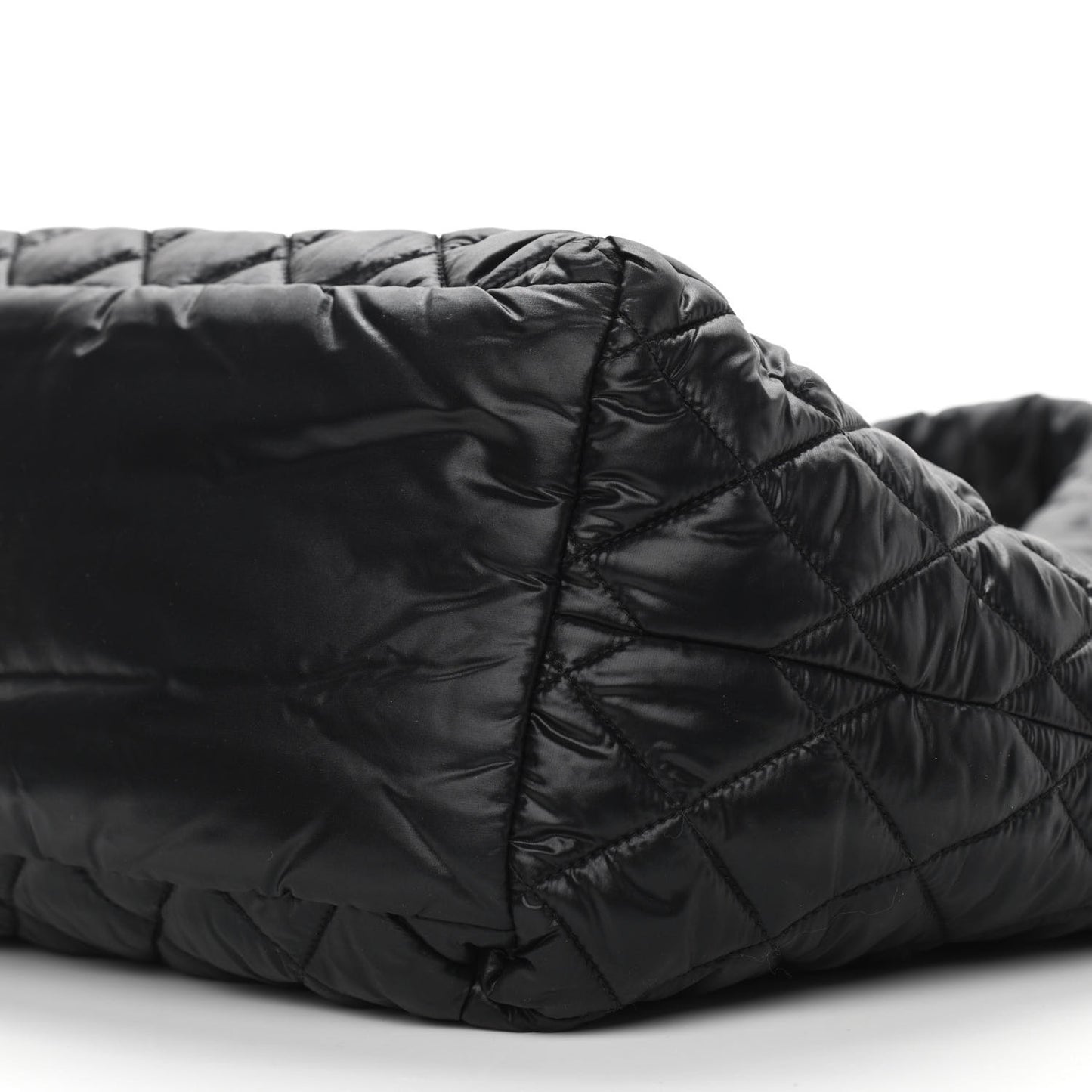Nylon Quilted Small Coco Cocoon Tote Black