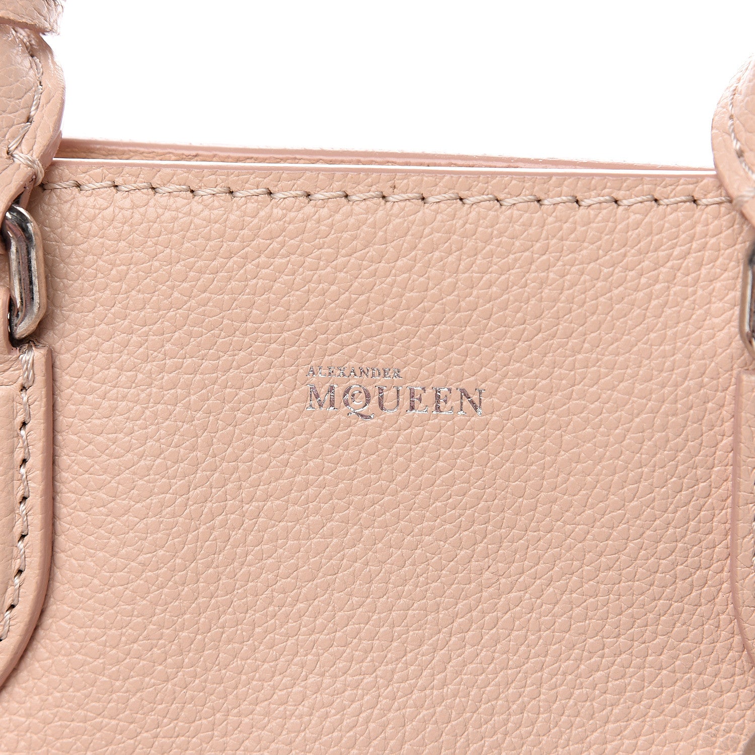 Alexander McQueen Pebbled Calfskin Small Skull Padlock Zip Around Tote Teint 7 of 12