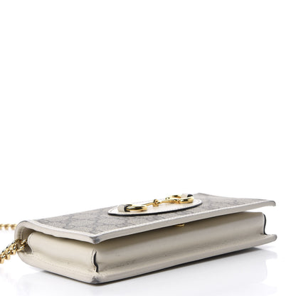 Gucci GG Supreme Monogram Azalea Calfskin Horsebit 1955 Wallet On Chain Beige Ebony Mystic White 4 of 12