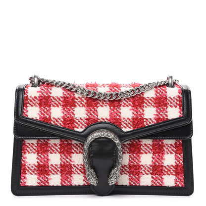 Gucci Tweed Check Small Dionysus Shoulder Bag Black Red 1 of 9