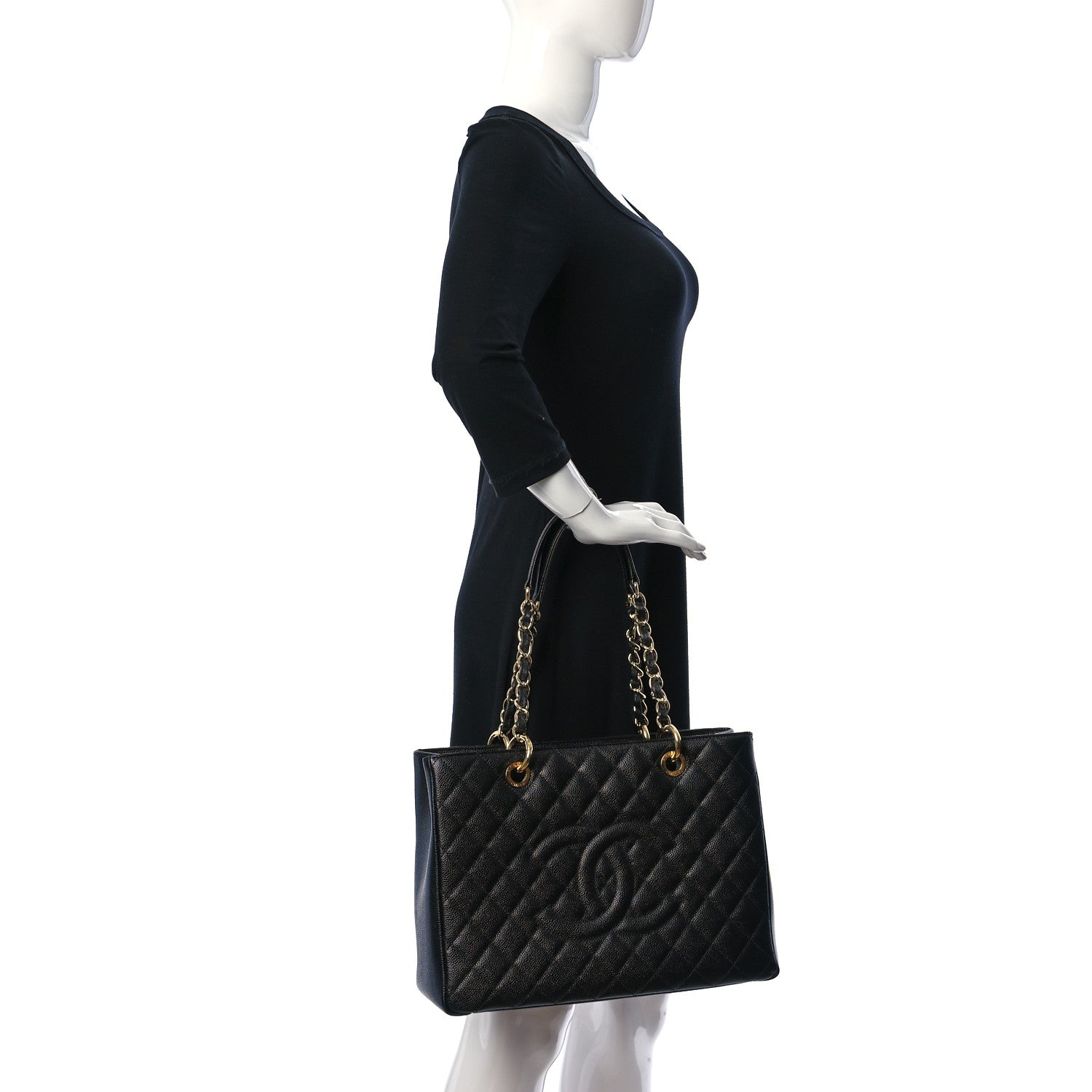 Chanel Caviar Quilted Grand Shopping Tote GST Black 2 of 11