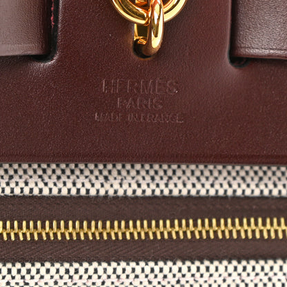 Hermes Toile H Berline Vache Hunter Herbag Zip 31 PM Rouge Sellier 7 of 11