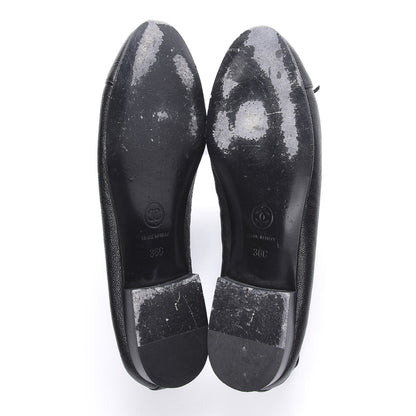 Chanel Caviar CC Cap Toe Ballerina Flats 36 Black 5 of 11
