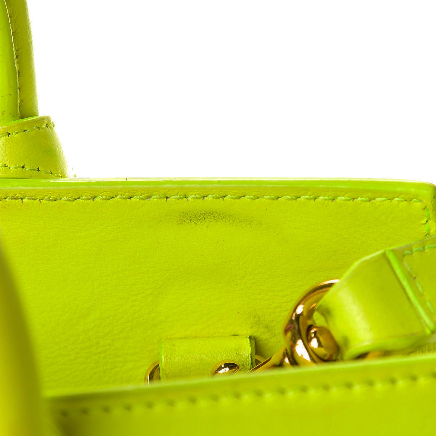 Calfskin Nano Sac De Jour Neon Yellow