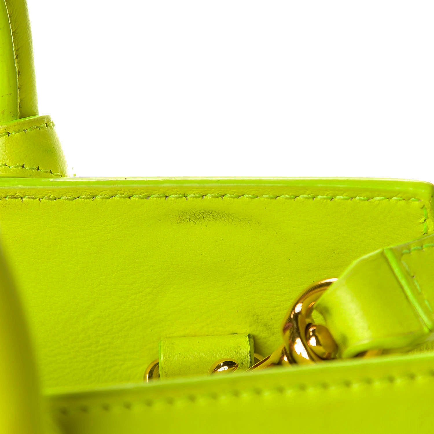 Saint Laurent Calfskin Nano Sac De Jour Neon Yellow 10 of 24