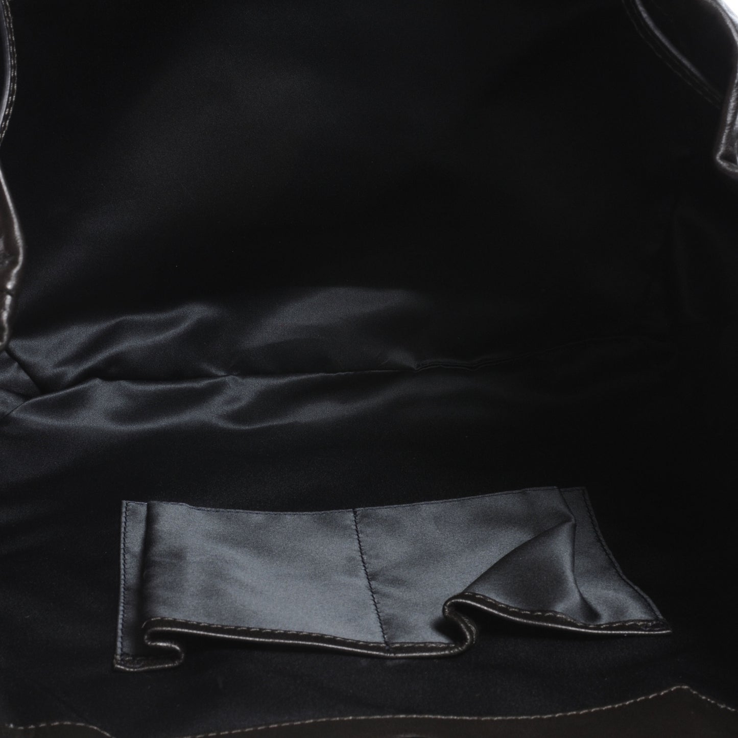 Leather Sequin Chain Glam Tote Black