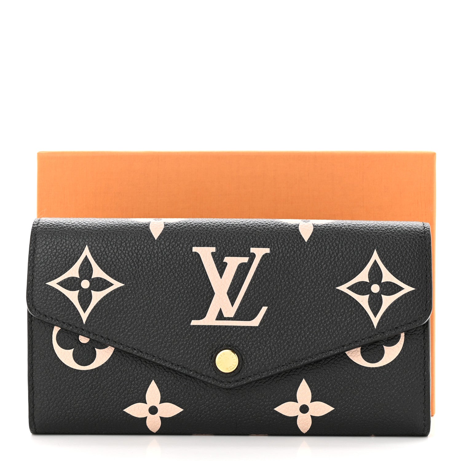 Louis Vuitton Monogram Empreinte Giant Sarah Wallet Black Beige 8 of 8