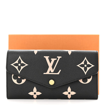 Louis Vuitton Monogram Empreinte Giant Sarah Wallet Black Beige 8 of 8