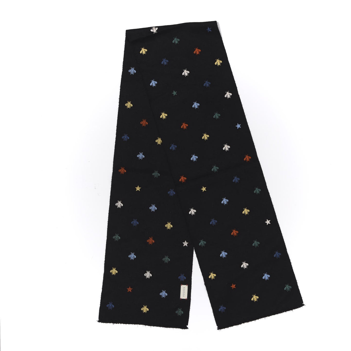Silk Cashmere Bee Stardust Scarf Black