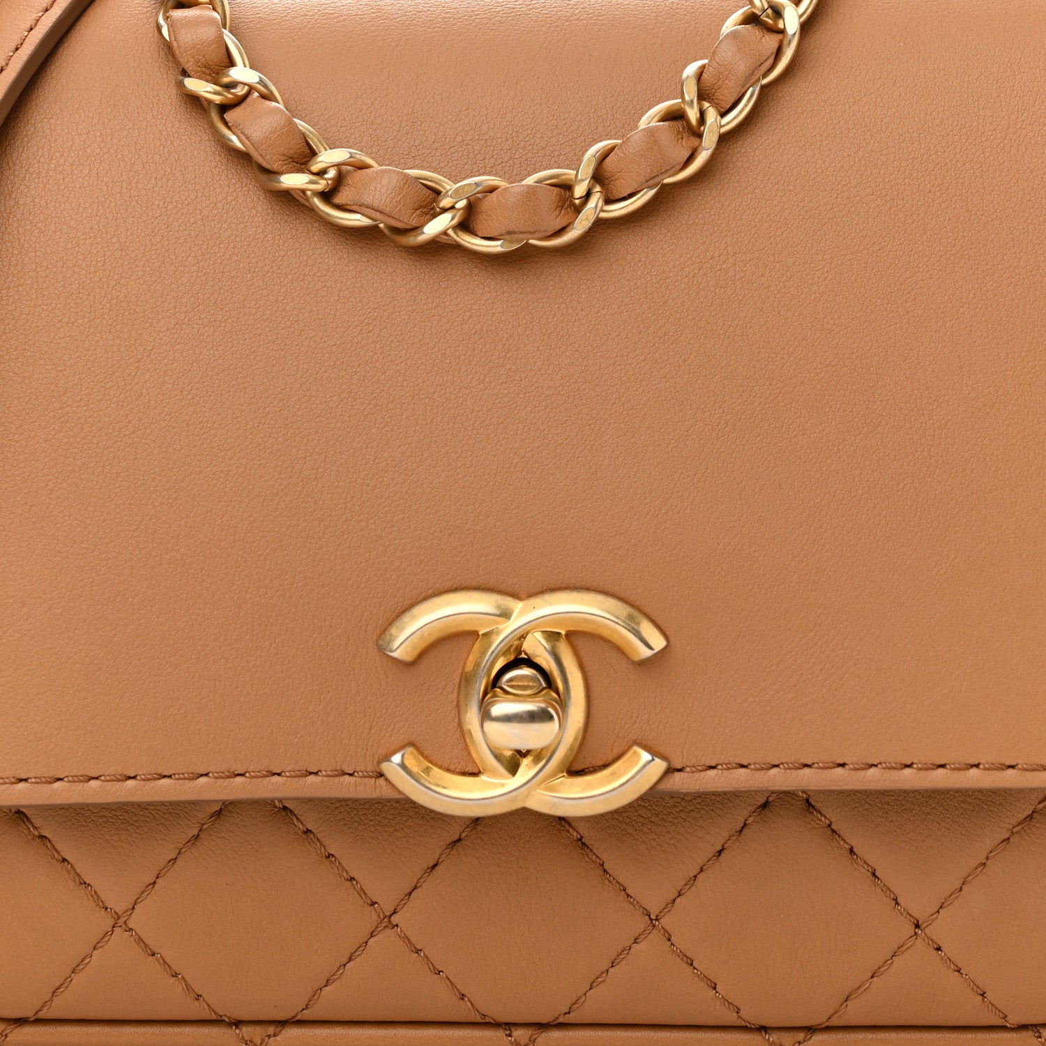 Chanel Calfskin Quilted Multi Pouching Flap And Coin Purse Beige 9 of 14