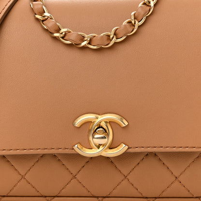 Chanel Calfskin Quilted Multi Pouching Flap And Coin Purse Beige 9 of 14