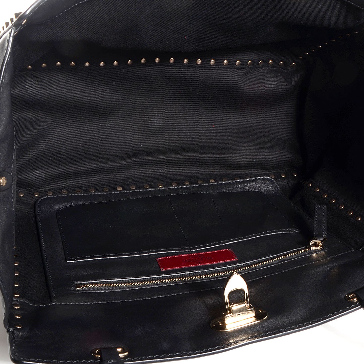 Vitello Medium Rockstud Tote Black
