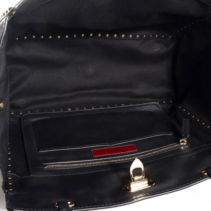 Valentino Garavani Vitello Medium Rockstud Tote Black 5 of 9