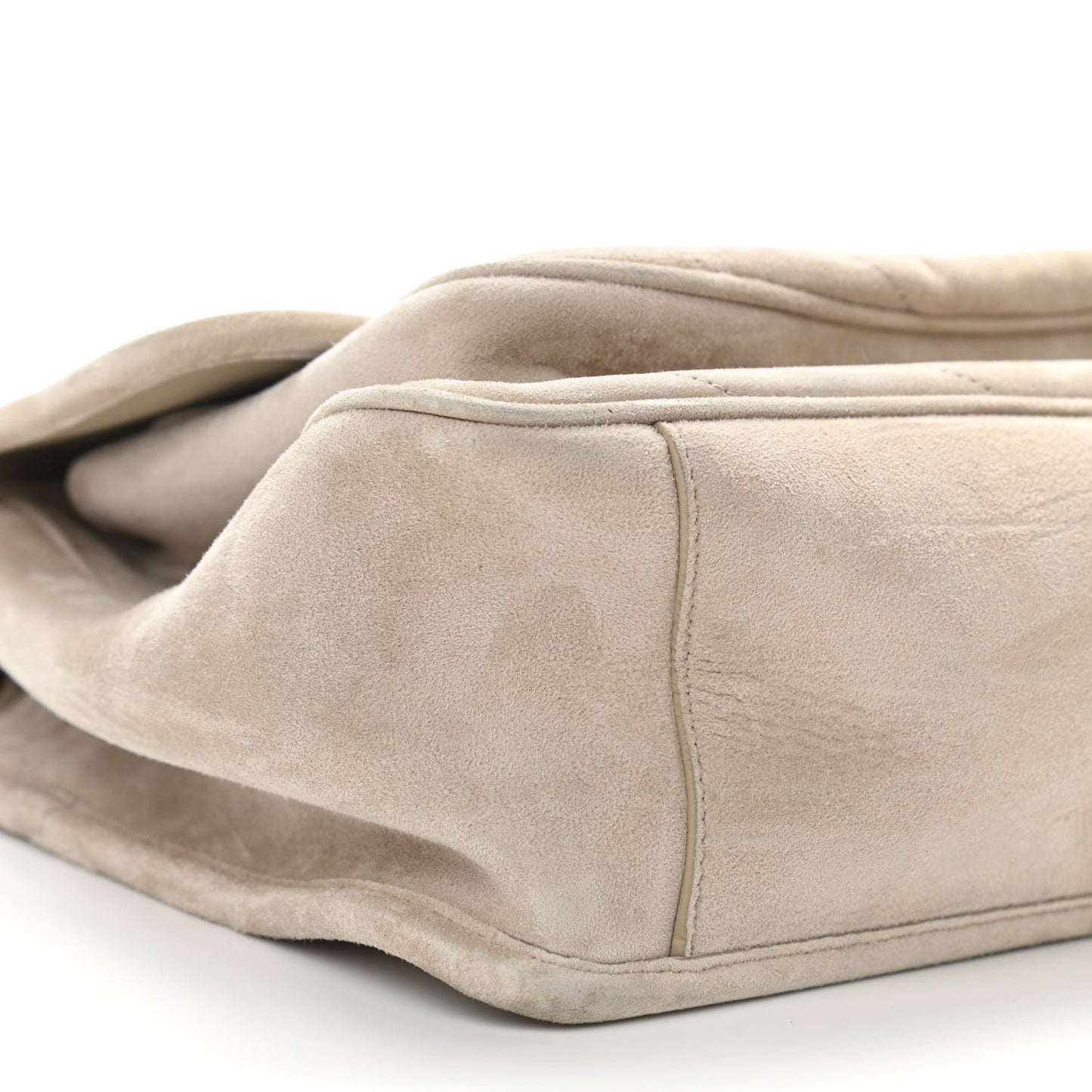 Suede Monogram Medium Niki Chain Satchel Light Beige