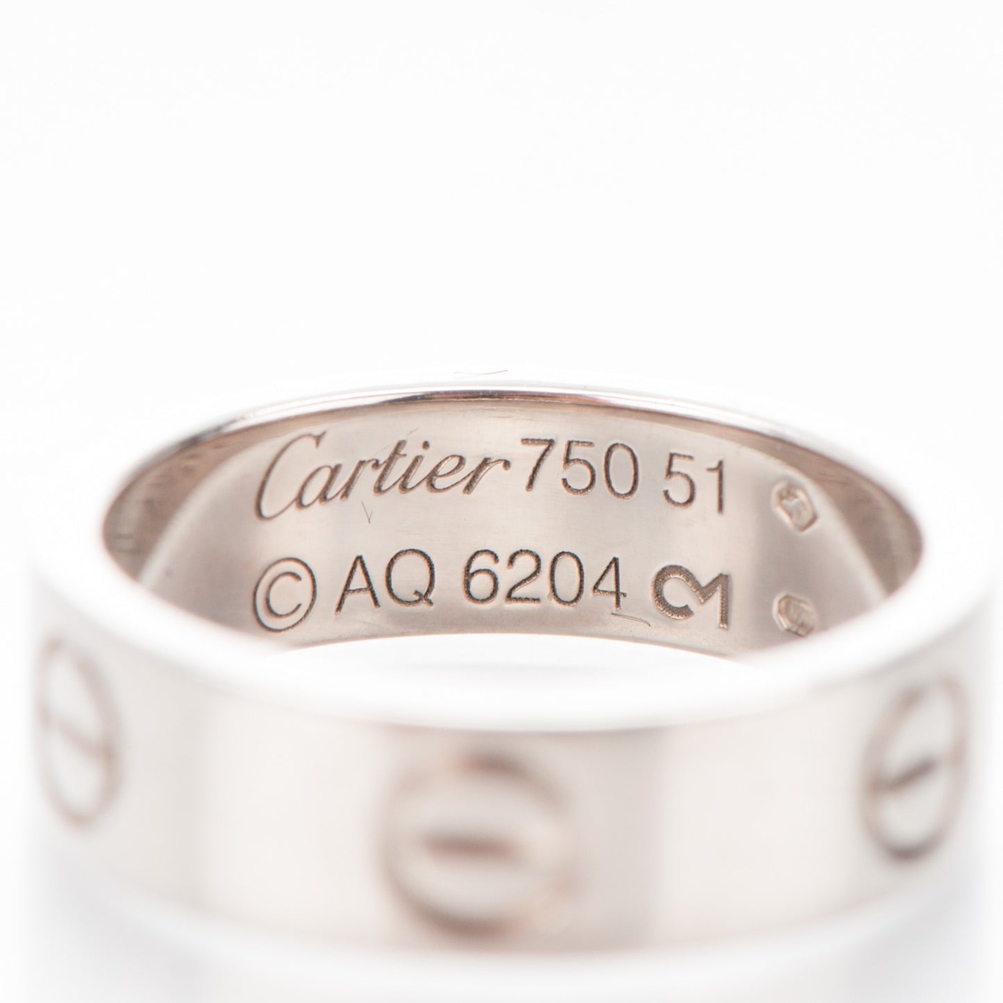 18K White Gold 5.5mm LOVE Ring 51 5.75