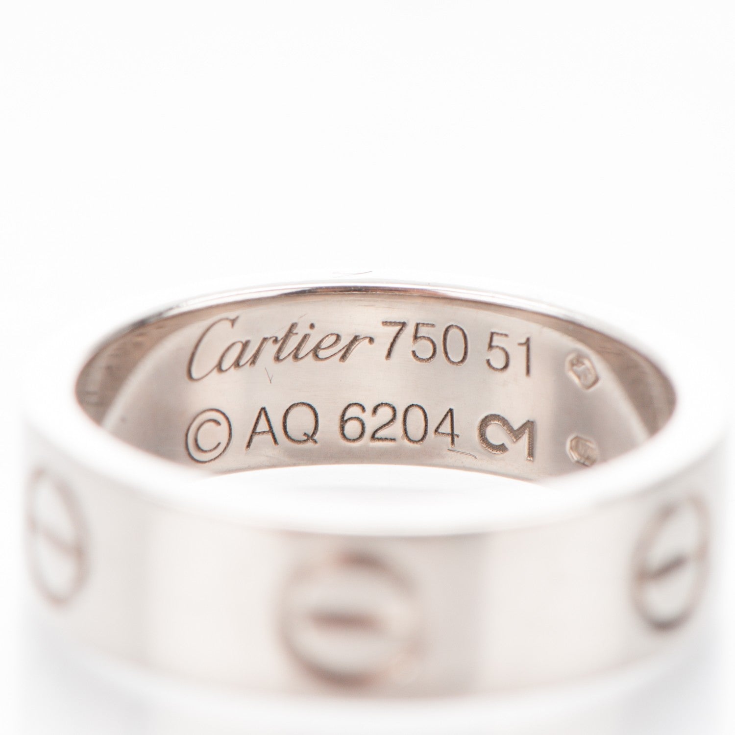 Cartier 18K White Gold 5.5mm LOVE Ring 51 5.75 4 of 4