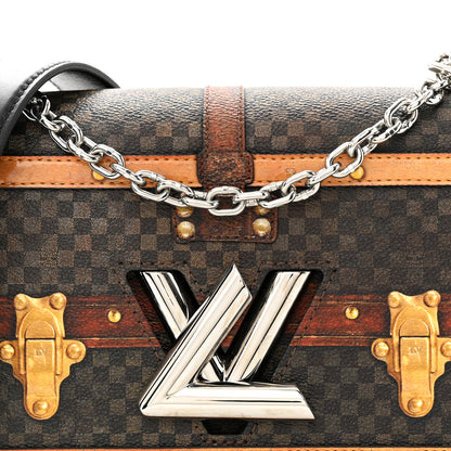 Louis Vuitton Transformed Damier Ebene Time Trunk Twist Shoulder Bag MM Black 7 of 10