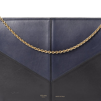 Celine Supple Natural Calfskin Tri-Fold Clutch Black Blue 6 of 8