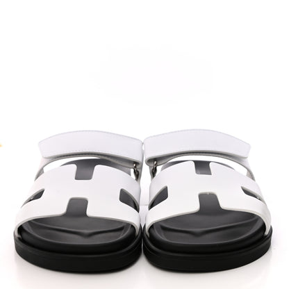 Hermes Calfskin Womens Chypre Sandals 37 White 2 of 9