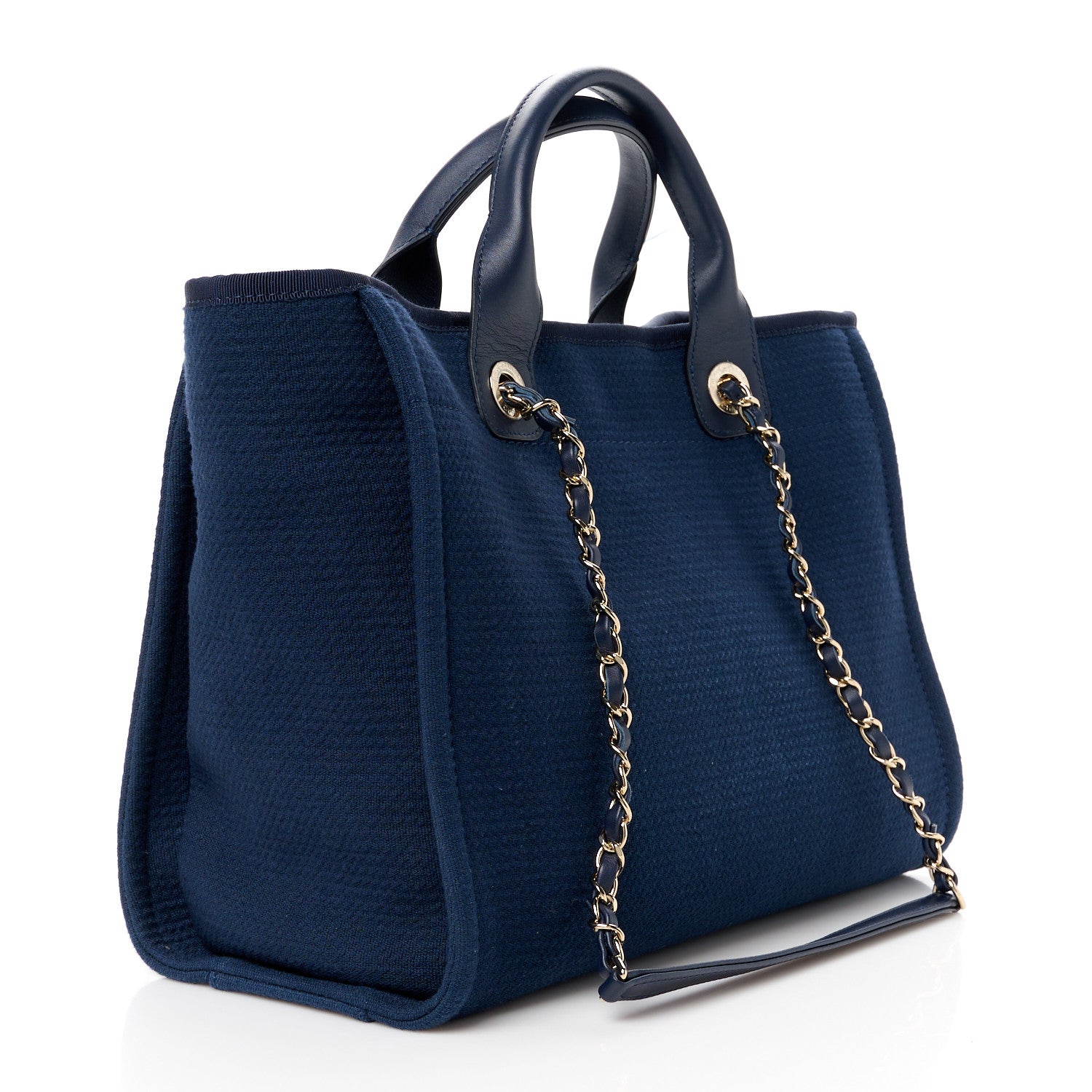 Chanel Mixed Fibers Small Deauville Tote Navy 4 of 13