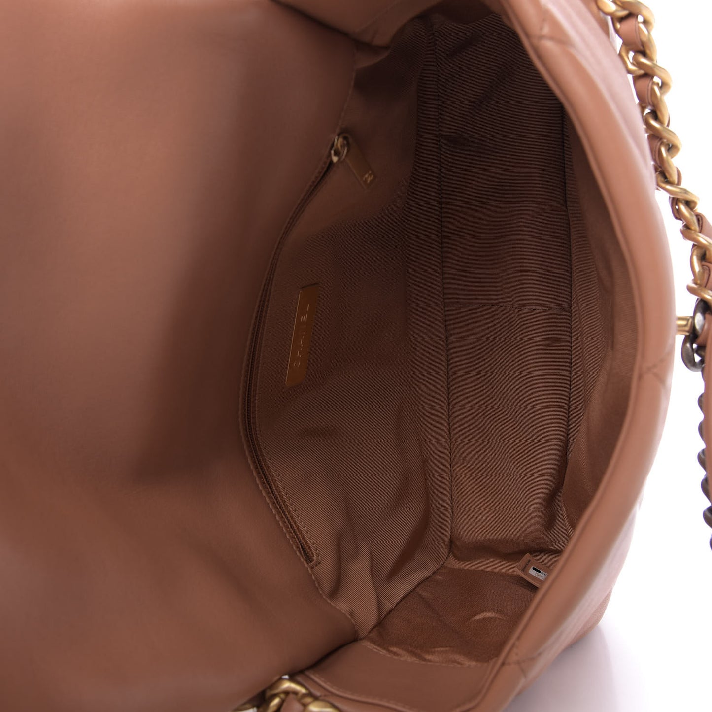 Lambskin Quilted Large 19 Flap Brown